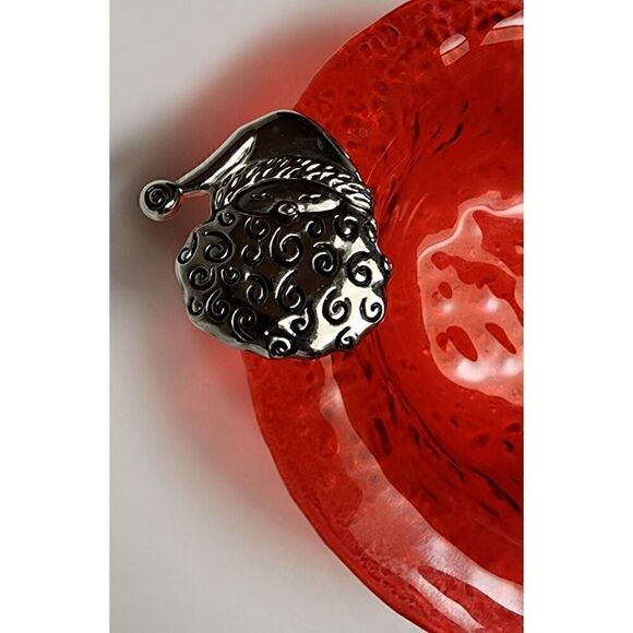 Lots of 2 Christmas Santa & Reindeer Glass dish with Santa 6.5” - Picture 6 of 10